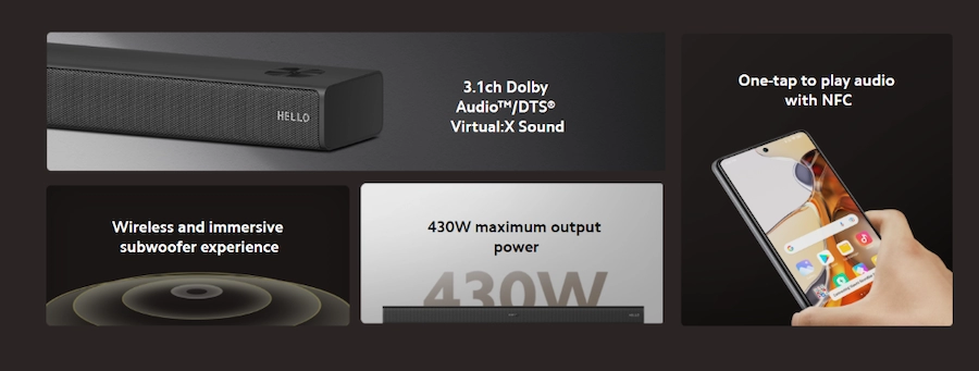 Саундбар Xiaomi Mi TV Speaker 3.1 (S27M8-31) – кинематографический опыт с Dolby Audio и DTS