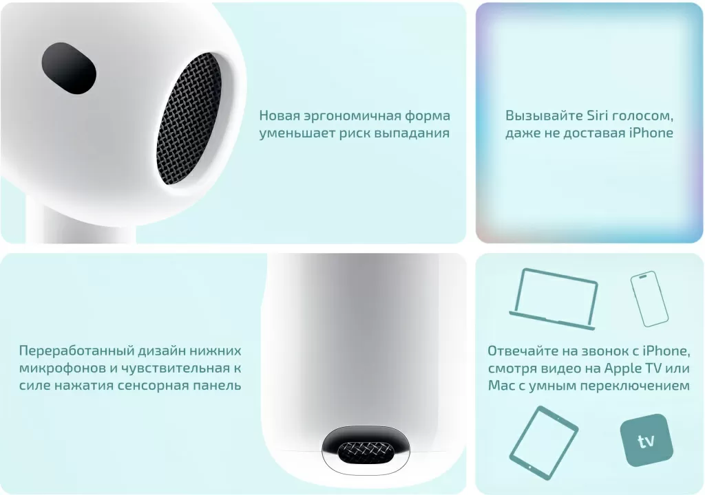 Наушники Apple Airpods 4 – улучшенный звук с Dolby Atmos