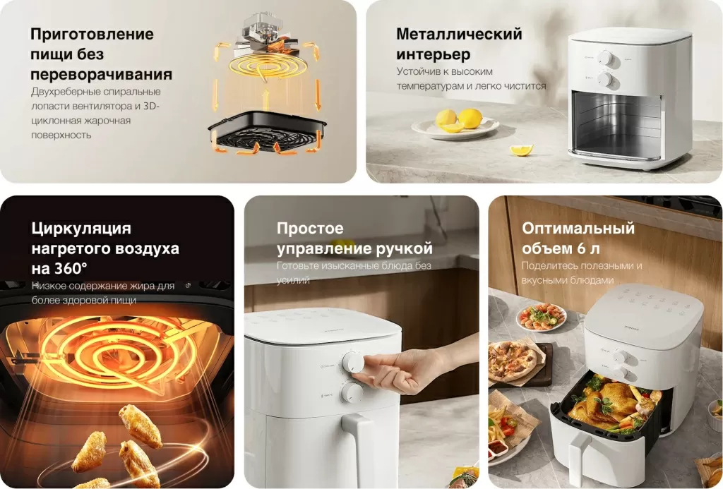 Аэрогриль Xiaomi Smart Air Fryer Essential 6L (MAF13) – основные преимущества и характеристики
