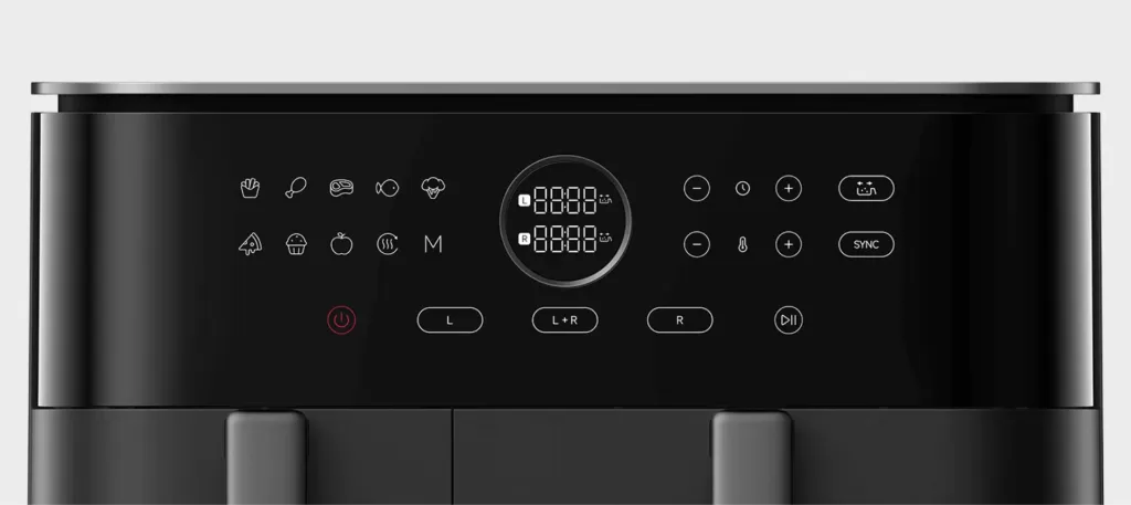 Аэрогриль Xiaomi Dual Zone Air Fryer 10L (MAF-D1001) – удобное управление в одно касание
