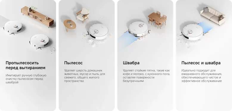 Xiaomi Robot Vacuum S40 Pro (OV71GL) — расширенные режимы уборки