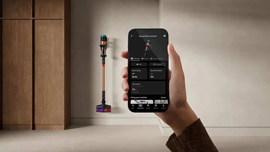 Dyson V16 DS60 Piston Animal – управление через приложение MyDyson