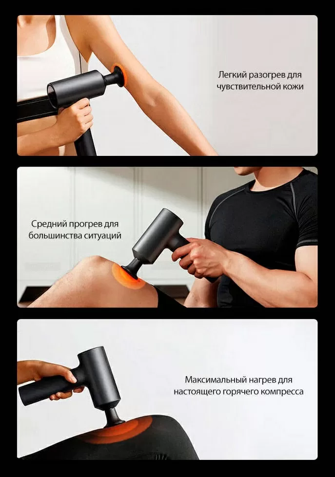 Перкуссионный массажер Xiaomi Mijia Fascia Gun 2 (MJJMQ05-ZJ) – гибкая настройка температуры