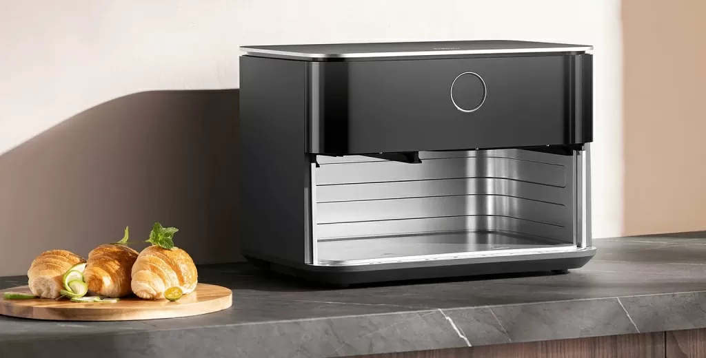 Аэрогриль Xiaomi Dual Zone Air Fryer 10L (MAF-D1001) – прочная внутреняя металлическая отделка