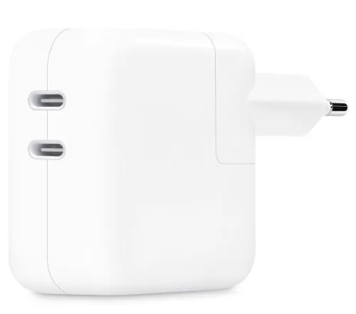 Сетевое зарядное Apple 35W Dual USB-C Port Power Adapter (MW2K3ZM/A) — фото, купить в Минске с доставкой по Беларуси — 360shop.by
