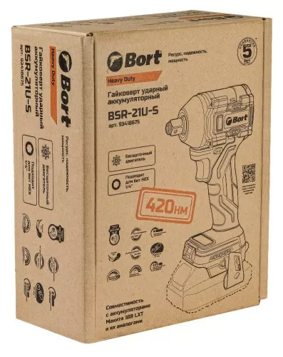 Гайковерт аккумуляторный Bort BSR-21U-S (без АКБ) (93418675)  — фото, купить в Минске с доставкой по Беларуси — 360shop.by