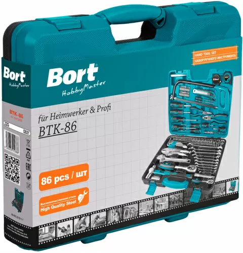 Универсальный набор инструментов Bort BTK-86 (86 предметов) (93412888) — фото, купить в Минске с доставкой по Беларуси — 360shop.by