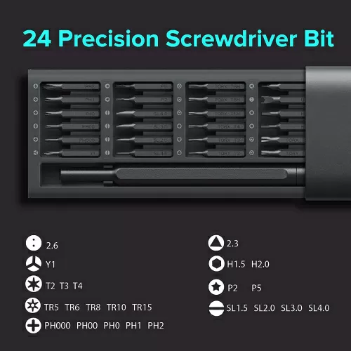 Набор отвертка с битами Xiaomi Mi Precision Screwdriver Kit (25 предметов) (MJJXLSD002QW) — фото, купить в Минске с доставкой по Беларуси — 360shop.by