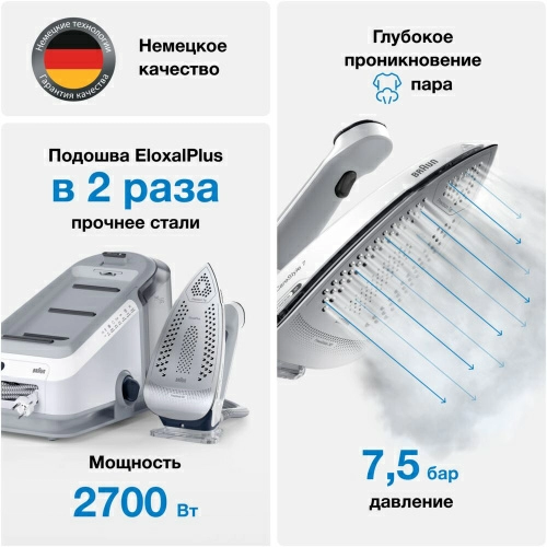 Утюг с парогенератором Braun IS 7262 GY — фото, купить в Минске с доставкой по Беларуси — 360shop.by