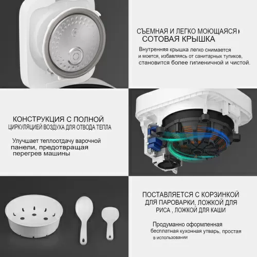 Рисоварка Mijia Rice Cooker 1S 3L (YLIH02CM) — фото, купить в Минске с доставкой по Беларуси — 360shop.by
