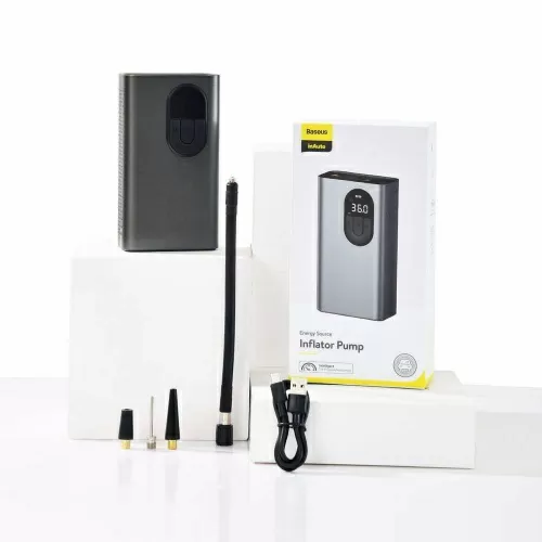 Автомобильный компрессор Baseus Energy Source Inflator Pump Tarnish (CRCQB02-0A) — фото, купить в Минске с доставкой по Беларуси — 360shop.by