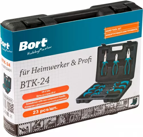 Универсальный набор инструментов Bort BTK-24 (24 предмета) (93722401) — фото, купить в Минске с доставкой по Беларуси — 360shop.by