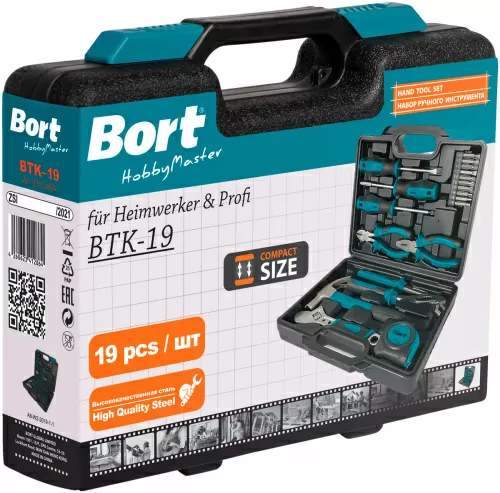 Универсальный набор инструментов Bort BTK-19 (19 предметов) (93412864) — фото, купить в Минске с доставкой по Беларуси — 360shop.by