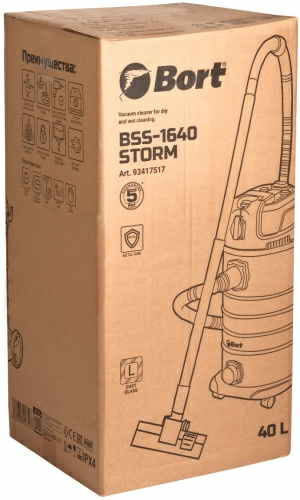 Пылесос строительный Bort BSS-1640-Storm (93417517) — фото, купить в Минске с доставкой по Беларуси — 360shop.by