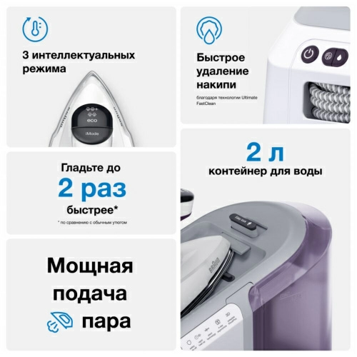 Утюг с парогенератором Braun IS 7266 VI — фото, купить в Минске с доставкой по Беларуси — 360shop.by