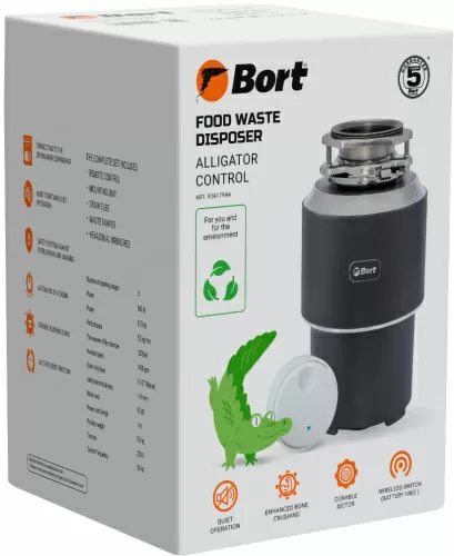 Измельчитель пищевых отходов Bort Alligator Control (93417944) — фото, купить в Минске с доставкой по Беларуси — 360shop.by
