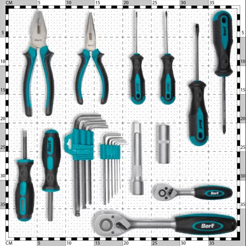 Универсальный набор инструментов Bort BTK-86 (86 предметов) (93412888) — фото, купить в Минске с доставкой по Беларуси — 360shop.by