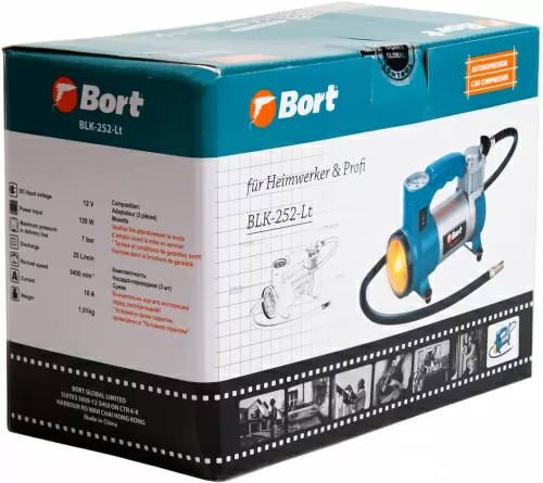 Автомобильный компрессор Bort BLK-252-Lt (91271099) — фото, купить в Минске с доставкой по Беларуси — 360shop.by