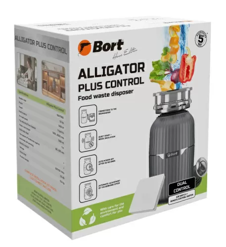 Измельчитель пищевых отходов Bort Alligator Plus Control (93417982) — фото, купить в Минске с доставкой по Беларуси — 360shop.by