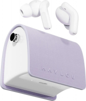 Наушники Haylou T87 Lady Bag (с цепочкой, белый / фиолетовый)