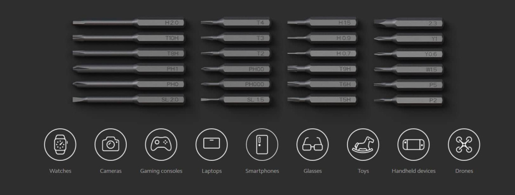 Набор отверток Xiaomi Mi Precision Screwdriver Kit (MJJXLSD002QW) – широкая совместимость
