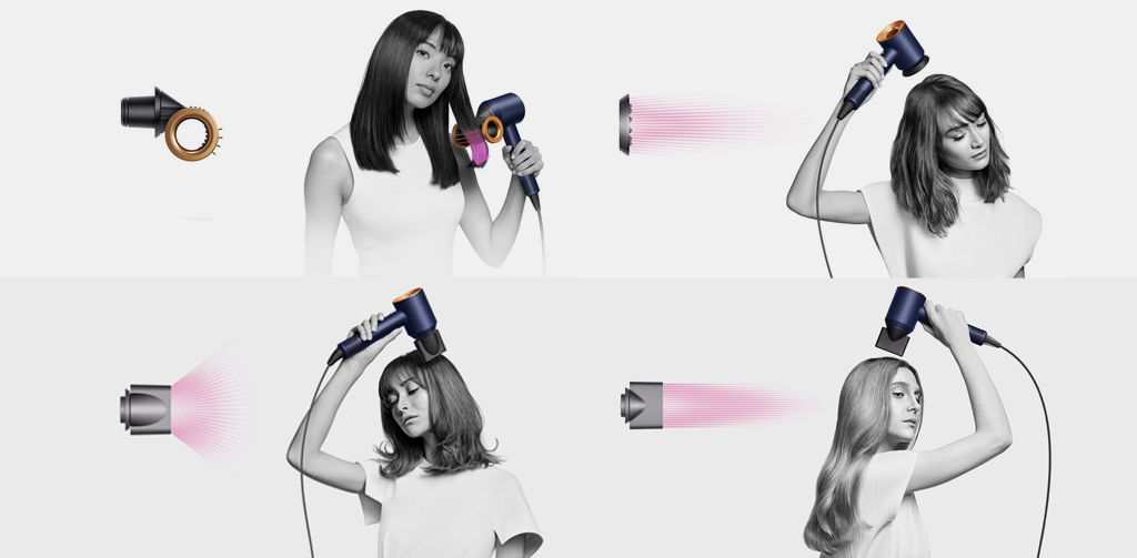Фен Dyson HD15 Supersonic – магнитные насадки для удобства