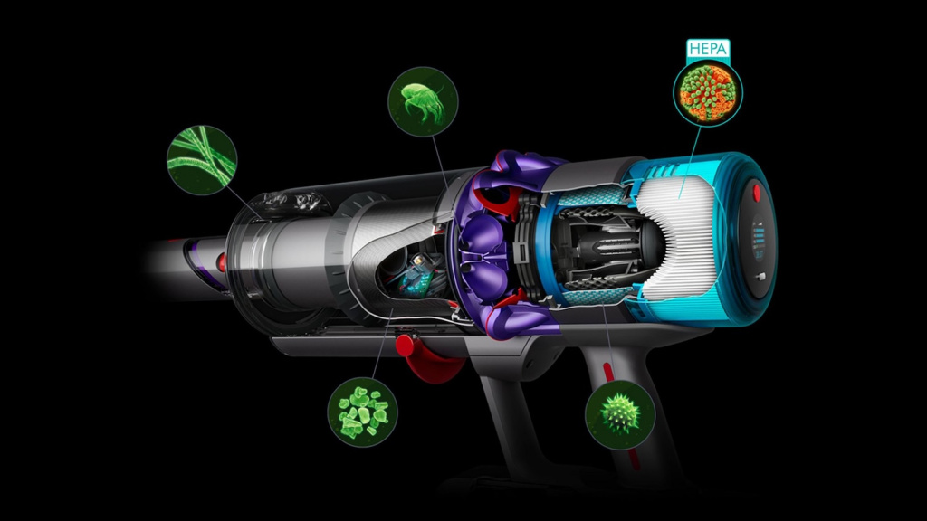  Вертикальный пылесос с влажной уборкой Dyson V12s Detect Slim Submarine – многоуровневая HEPA-фильтрация
