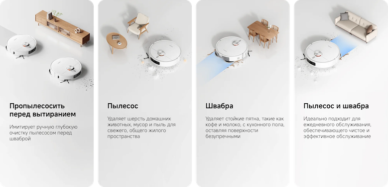 Xiaomi Robot Vacuum S40 Pro (OV71GL) — расширенные режимы уборки