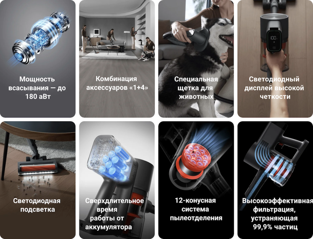 Вертикальный пылесос Xiaomi Vacuum Cleaner G20 Max – основные особенности