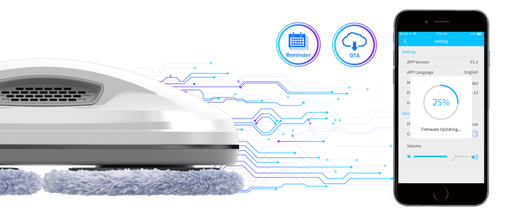Hobot R3 Ultrasonic – обновления программного обеспечения и напоминания о необходимости очистки