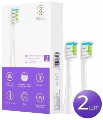 Сменные насадки (2 шт.) Soocas для электрической зубной щетки Soocas X3 / X3U / X1 / V1 – фото, купить в Минске с доставкой по Беларуси – 360shop.by