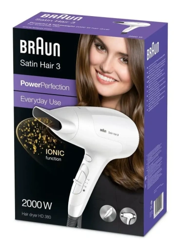 Фен Braun Satin Hair 3 HD 380 — фото, купить в Минске с доставкой по Беларуси — 360shop.by