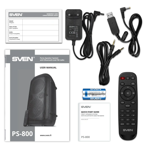 Колонка для вечеринок SVEN PS-800 — фото, купить в Минске с доставкой по Беларуси — 360shop.by