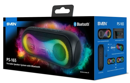 Портативная колонка SVEN PS-165 — фото, купить в Минске с доставкой по Беларуси — 360shop.by