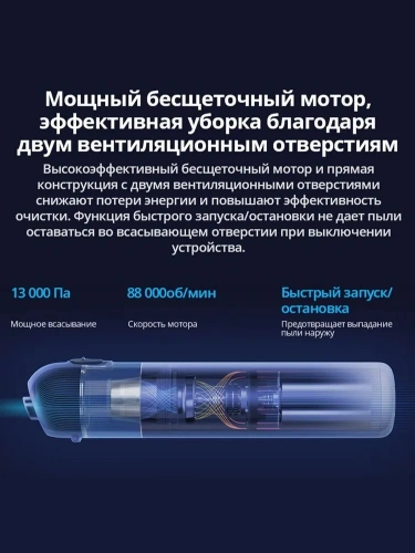 Портативный пылесос Mijia Handy Vacuum Cleaner (SSXCQ01XY) — фото, купить в Минске с доставкой по Беларуси — 360shop.by