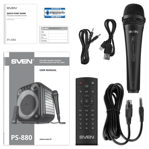Портативная колонка SVEN PS-880 — фото, купить в Минске с доставкой по Беларуси — 360shop.by