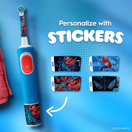 Электрическая зубная щетка Oral-B Pro Spiderman (D103.413.2K) — фото, купить в Минске с доставкой по Беларуси — 360shop.by