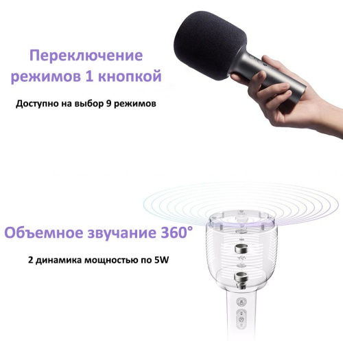 Микрофон беспроводной Xiaomi Mijia Karaoke Mic (XMKGMKF01YM) — фото, купить в Минске с доставкой по Беларуси — 360shop.by