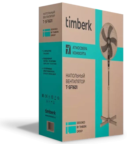 Вентилятор напольный Timberk T-SF1601 — фото, купить в Минске с доставкой по Беларуси — 360shop.by