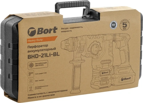 Перфоратор Bort BHD-21Li-BL (с 2-мя АКБ, кейс) (93413410) — фото, купить в Минске с доставкой по Беларуси — 360shop.by