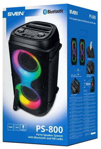 Колонка для вечеринок SVEN PS-800 — фото, купить в Минске с доставкой по Беларуси — 360shop.by