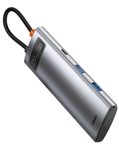 Док-станция Baseus Metal Gleam Series 7-in-1 Multifunctional Type-C HUB Docking Station (WKWG020113) — фото, купить в Минске с доставкой по Беларуси — 360shop.by