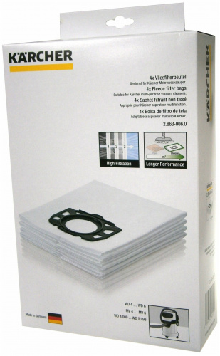 Комплект одноразовых мешков Karcher 2.863-006.0 (4 шт)