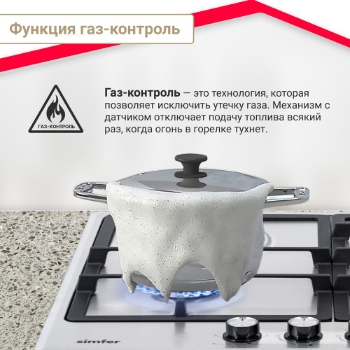 Газовая варочная панель Simfer H60V41M516