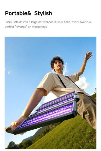 Электрическая мухобойка Qualitell Folding Electric Mosquito Swatter V3 (ZSS240918) — фото, купить в Минске с доставкой по Беларуси — 360shop.by