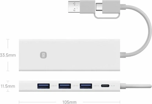 USB-хаб Xiaomi 4-in-1 Dual-Head Splitter (XMSTFXQ01YM) — фото, купить в Минске с доставкой по Беларуси — 360shop.by