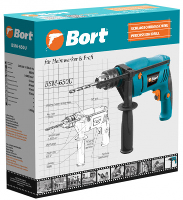 Ударная дрель сетевая Bort BSM-650U (93726881)