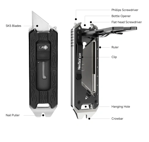 Нож карманный NexTool Knife Explorer E20 (NE20398A) — фото, купить в Минске с доставкой по Беларуси — 360shop.by