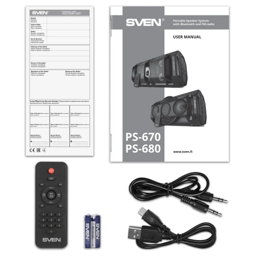 Колонка для вечеринок SVEN PS-680 — фото, купить в Минске с доставкой по Беларуси — 360shop.by