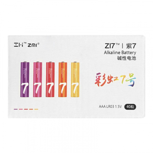 Батарейки ZMI Rainbow ZI7 AAA 40 шт. Colors — фото, купить в Минске с доставкой по Беларуси — 360shop.by